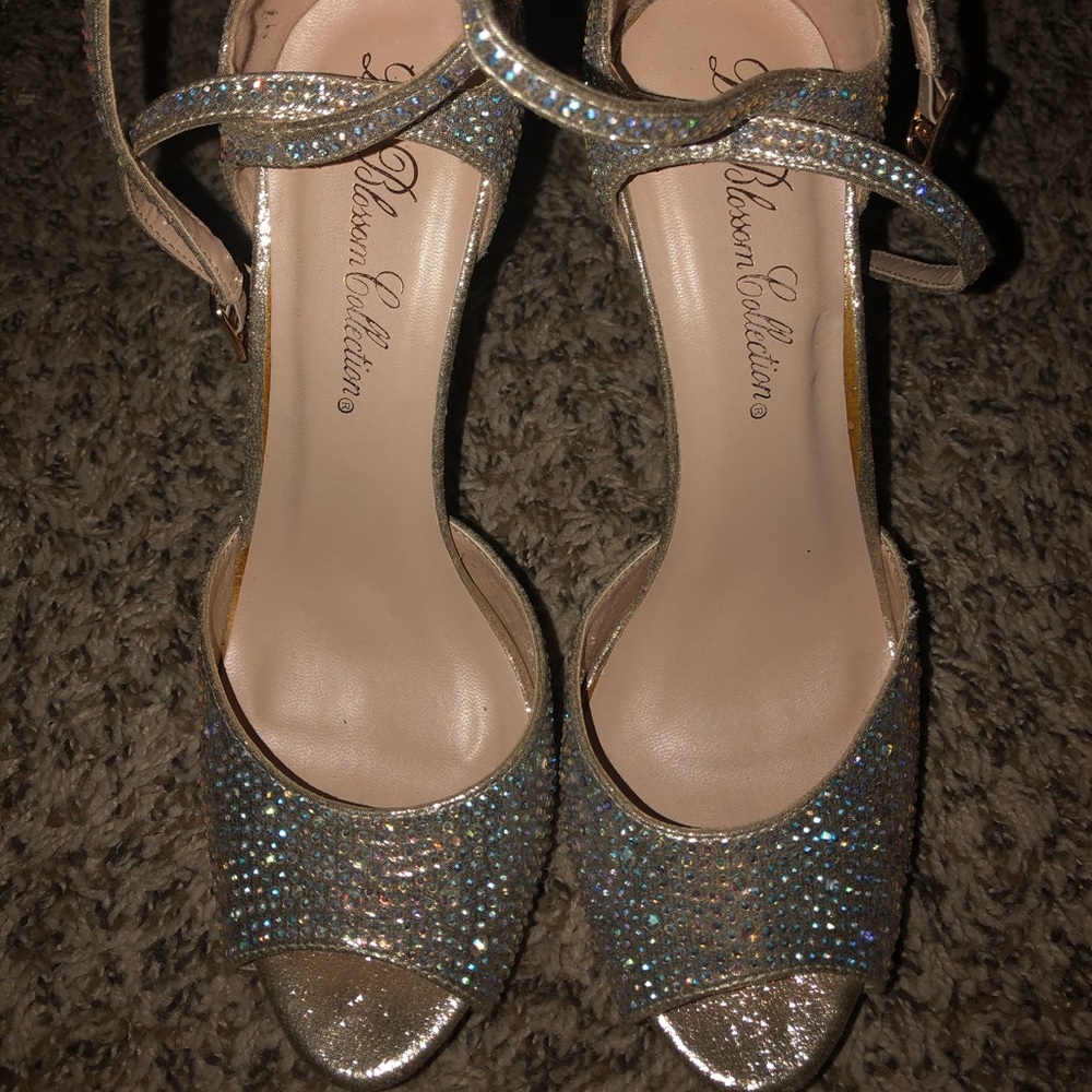Diamond ankle strapped heels